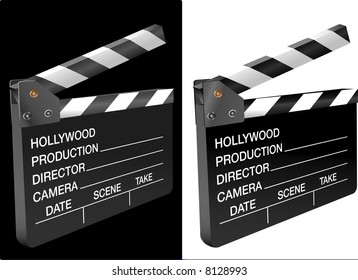 vector 3D view of the movie clapboard