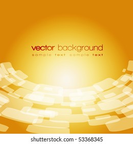 Vector 3D warped square on the gold background with text