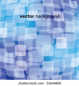 Vector 3D warped square on blue background