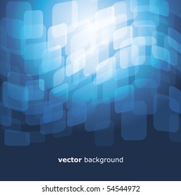 Vector 3D warped square on blue background