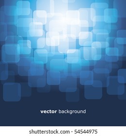 Vector 3D warped square on blue background