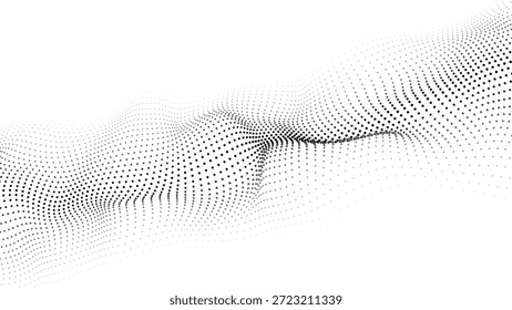 Onda 3D de Vector en el ciberespacio. Tecnologías de la información