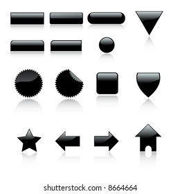 Vector - 3D Web 2.0 icon set labels with reflection.