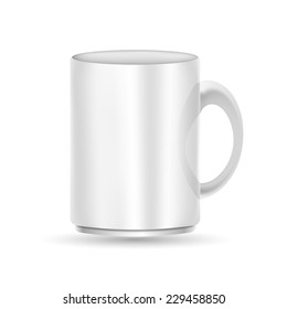 Vector 3d white detailed mug for your design