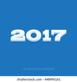 Vector 3d white plastic 2017 year poster design, calendar cover