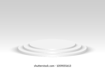 Vector for 3d white podium three floors