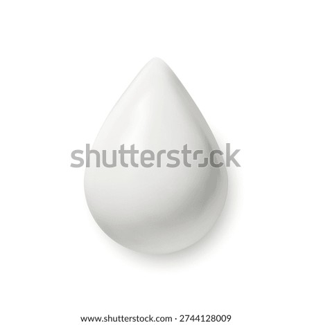  Vector 3d white water drop. Realistic 3d mockup.
