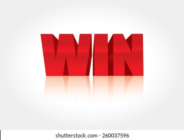 Vector 3d win banner design isolated on a white background