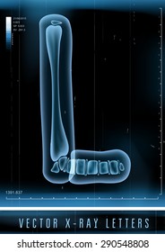 Vector 3D X-ray transparent alphabet use in logo or text. Letter L