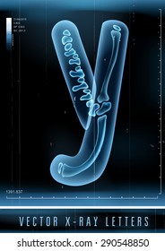 Vector 3D X-ray transparent alphabet use in logo or text. Letter Y