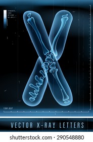 Vector 3D X-ray transparent alphabet use in logo or text. Letter X