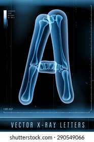 Vector 3D X-ray transparent alphabet use in logo or text. Letter A