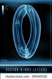 Vector 3D X-ray transparent alphabet use in logo or text. Letter O
