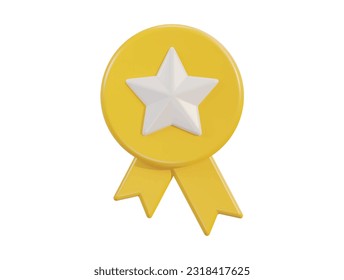 placa vectorial 3d amarilla con estrella blanca en ilustración vectorial