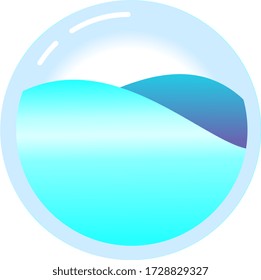 vector of 3-dimensional water drops in a circle