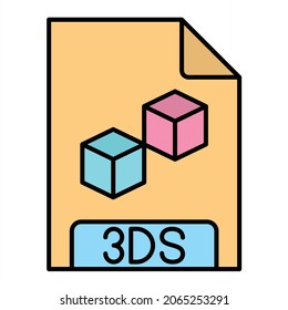  Vector 3DS Filled Outline Icon Design
