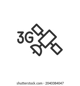 Vector 3g line icon. Symbol in trendy outline style. Vector illustration isolated on a white background. 
