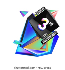 Vector 3rd Anniversary logo with colorful background