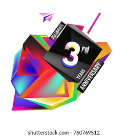 Vector 3rd Anniversary logo with colorful background