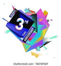 Vector 3rd Anniversary logo with colorful background