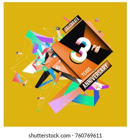 Vector 3rd Anniversary logo with colorful background