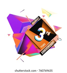 Vector 3rd Anniversary logo with colorful background