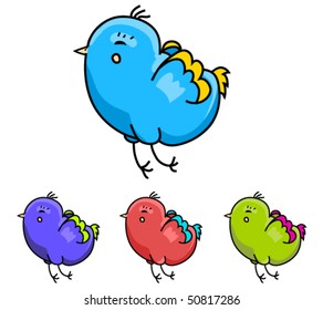 vector 4 cartoon birds