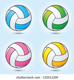 Vector 4 color volleyball ball