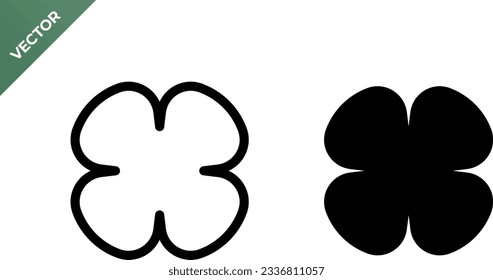 vector 4 leaf clover shamrock icon symbol, St Patricks Day, four leaf