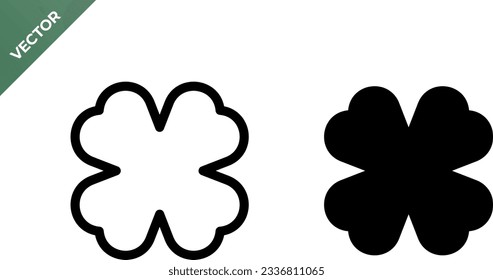 vector 4 leaf clover shamrock icon symbol, St Patricks Day