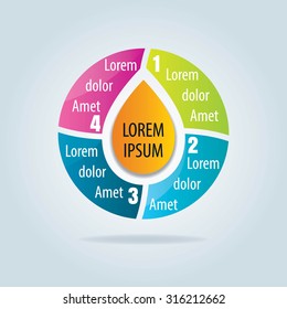 vector of 4 option cycle diagram template for presentation, brochure, graph, etc.