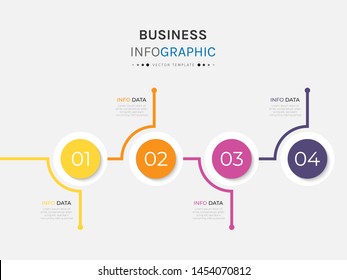Vector 4 options and steps Infographics Template Design. Business data visualization timeline template design.
