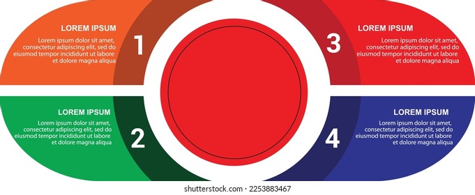 Vector 4 sections .Infographics for business concept. Can be used for presentations banner, workflow layout, process diagram, flow chart, info graph

