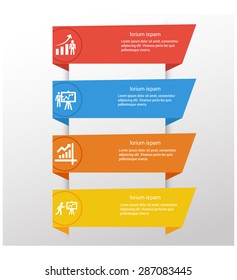 Vector 4 step icon info graphic. Template for diagram, graph, presentation and chart. Business concept with 4 options, parts, steps or processes. Abstract background.
