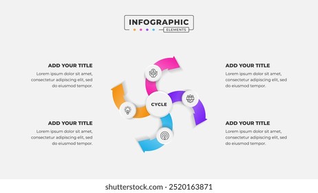 Vector 4 steps business cycle infographic design template