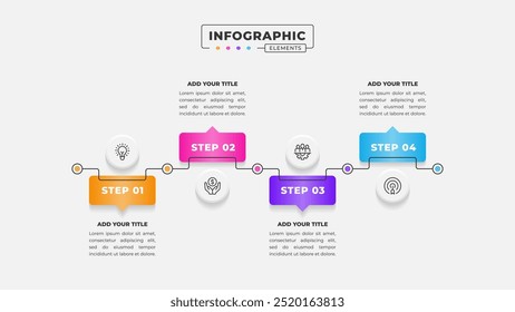 Vector 4 steps business process infographic design template