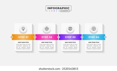 Vector 4 steps business process infographic design template