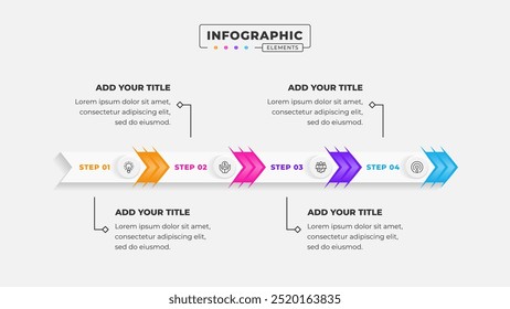 Vector 4 steps business process infographic design template