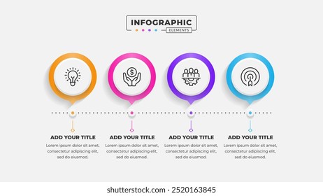 Vector 4 steps business process infographic design template