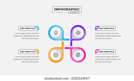 Vector 4 steps business process infographic design template