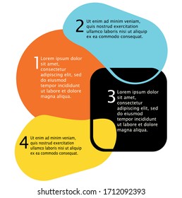 Vector 4 steps Infographics template design. Business data visualization.
