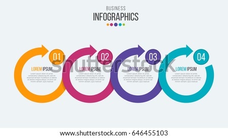 vector 4 steps timeline infographic template のベクター画像素材