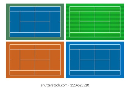 vector 4 style of tennis court template