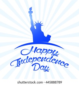 Vector 4 Th of July greeting card. Celebration banner, typography poster. Happy independence day of United States of America calligraphy concept. USA freedom background.