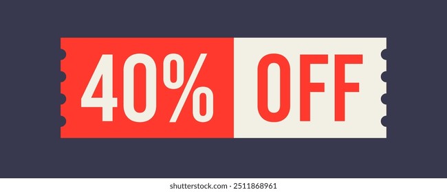 Vector 40 Percent Off Tag Label