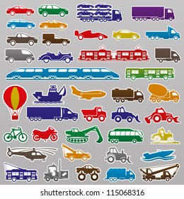 Vector. 40 transportation icons.