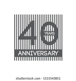 Vector 40 years anniversary . Isolated on White Background
