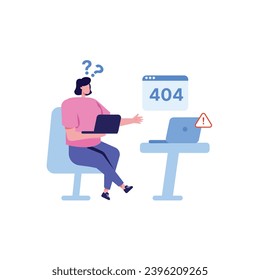 Vector 404 error page or file not found concept. Template design for web site under construction, system updates maintenance, flat infographics, character design, landing page, social media, business
