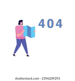 Vector 404 error page or file not found concept. Template design for web site under construction, system updates maintenance, flat infographics, character design, landing page, social media, business