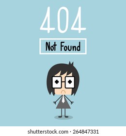 Vector 404 Error Page not found. businessman cry concept, EPS10